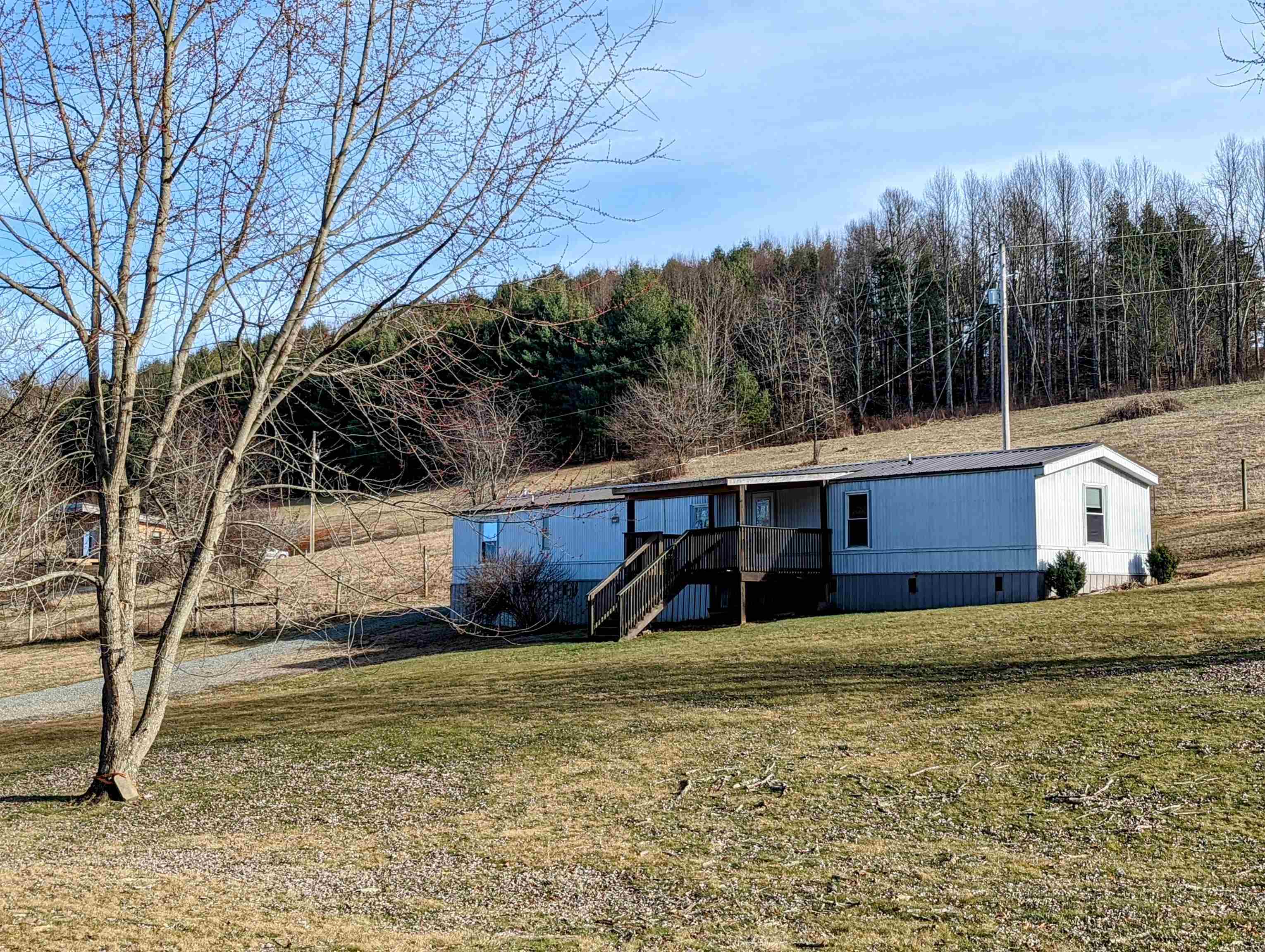 Great little homestead on at least 2 acres located in Wills VA!  This 1994 mobile home has updates and offers 3 BDR, 2 BTH layout.  A small spring fed pond on site with a small fenced area for livestock.  No restrictions and plenty of room for your garden!  Currently the property is on a larger parcel but will be sold with at least 2 acres.  Prior to closing the seller will have the subdivide complete.  Property is served by a private well and septic all of which are on the property.  Call today to check out this great little property!