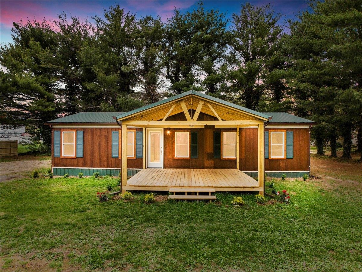 Remodeled living in Elliston!  Enjoy quiet living at the end of this private drive tucked away off Old Roanoke Rd.  This rustic, cabin-style manufactured home recently underwent a head-to-toe remodel, including a brand new covered porch, addition for extra dining space, and heat pump.  Inside, you'll find fresh paint, new flooring, remodeled baths, and so much more.  Schedule your showing today!