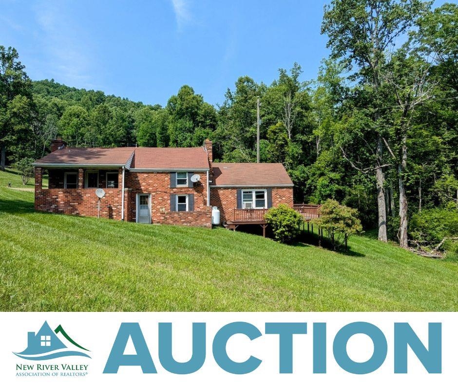 Auction Property: List price may not reflect final sales price. List price is starting bid and non-reflective of value. Auction ends Wed. July 16th at 4PM. Are you searching for a real estate investment? Look no further than this 2 bedroom, 1 bath brick ranch in Floyd, VA. The original part of the home was built in 1875, however, the home has been added onto and renovated since. Throughout the 1,212 sq ft, you will find a mix of hardwood and linoleum flooring. The refrigerator and range convey. Home is heated by propane and is cooled by a window AC unit. This property is a good starter home or would be ideal for someone looking for a rental investment. Situated on a generous +/- 4.47 acre lot, this property boasts a large open yard and small creek. The detached 3 bay garage is complete with electric and concrete floors, making for the perfect spot for vehicles, a workshop or extra storage. Property is located near the Blue Ridge Parkway and less than 10 minutes from the Town of Floyd.